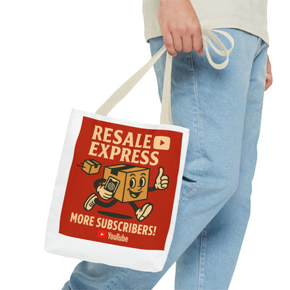 Resale Express Tote - More subscribers Red Cartoon Design