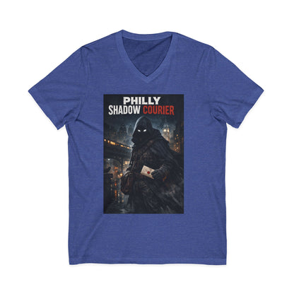 Philly Shadow Courier V‑Neck Tee – Unisex Graphic Shirt