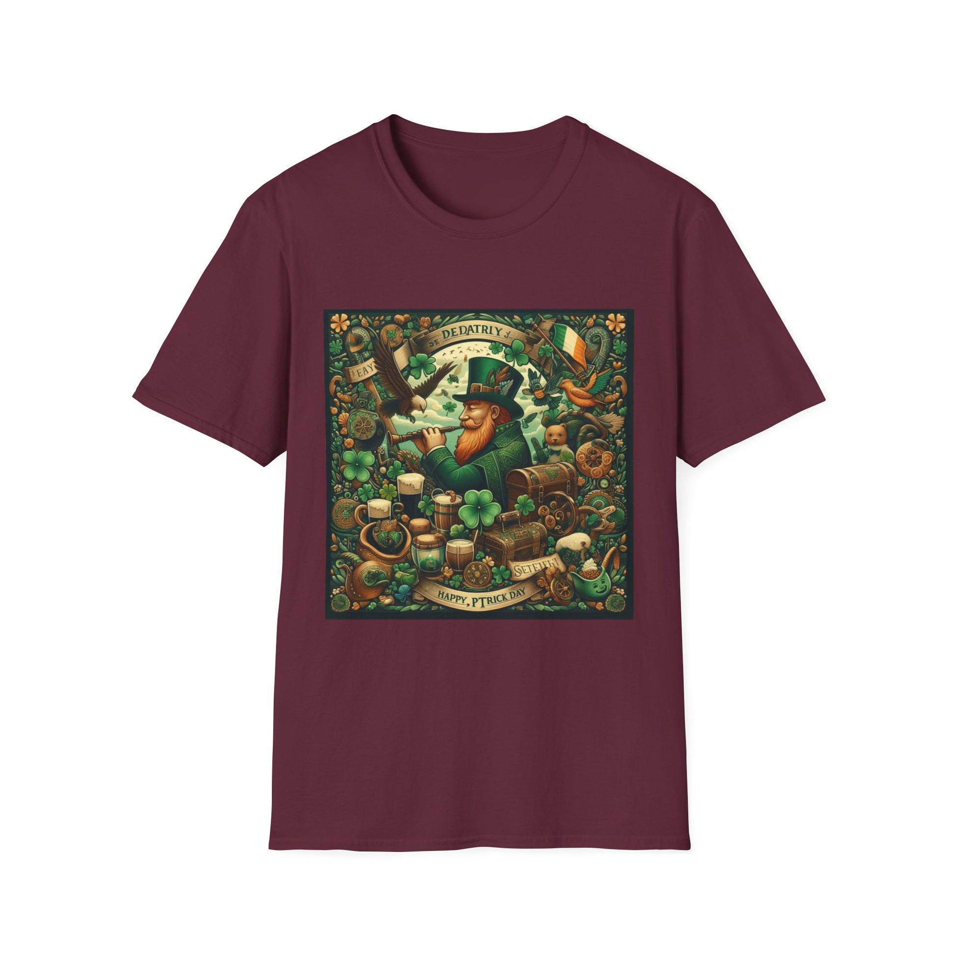St. Patrick's Day Unisex Softstyle T-Shirt – Leprechaun Beer Fest Design