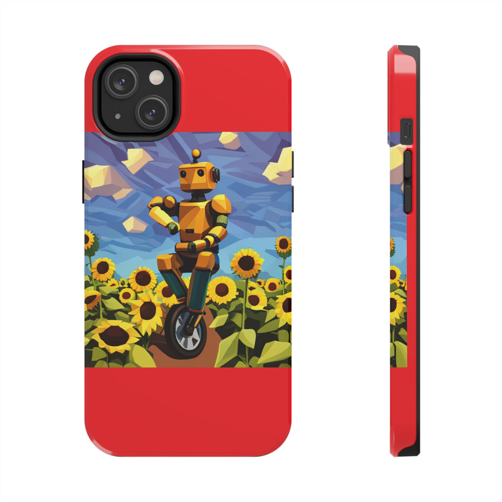 Robot with Flowers Tough Phone Case