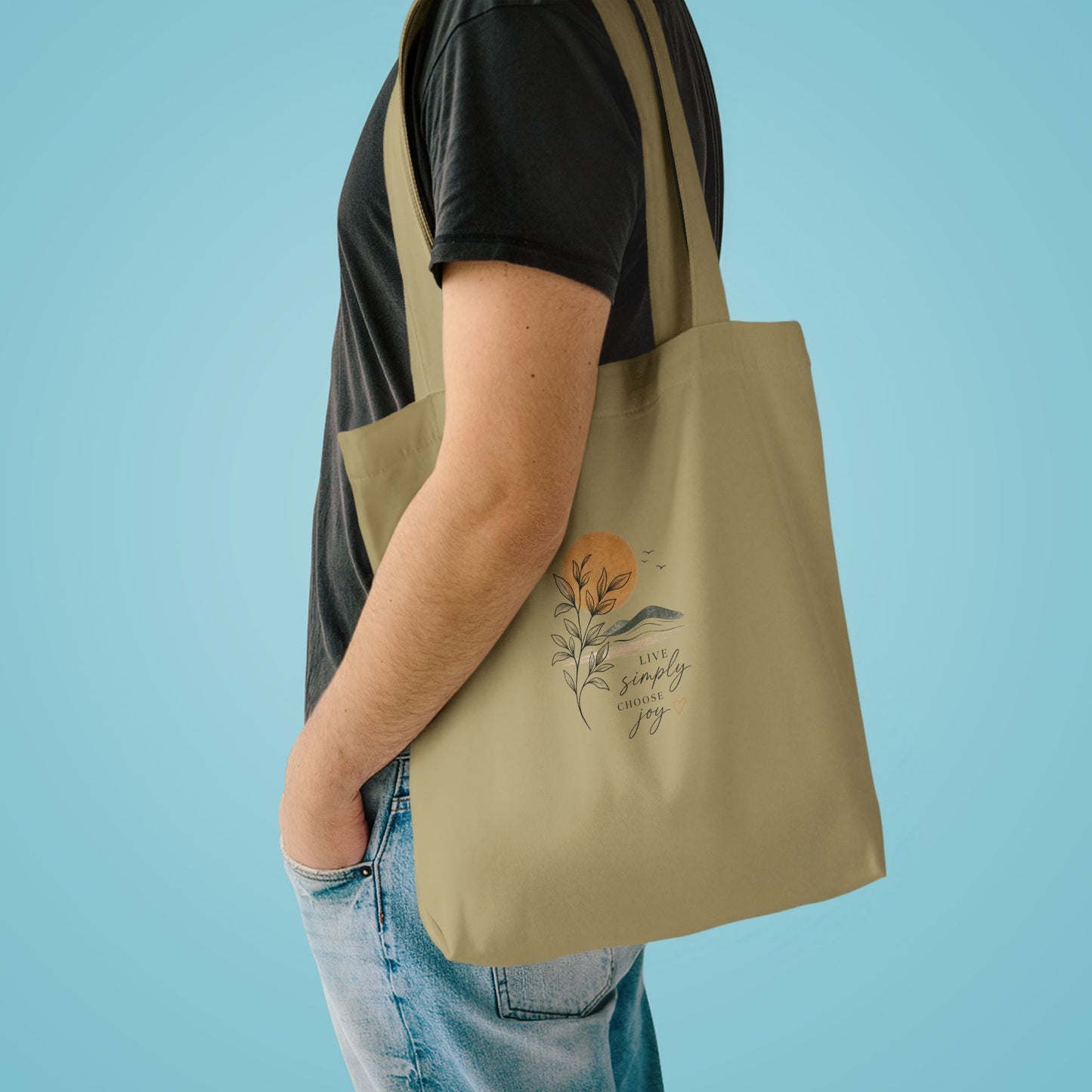 Sunset Botanical Tote Bag — 'You Are My Sunshine' Custom Cotton Tote