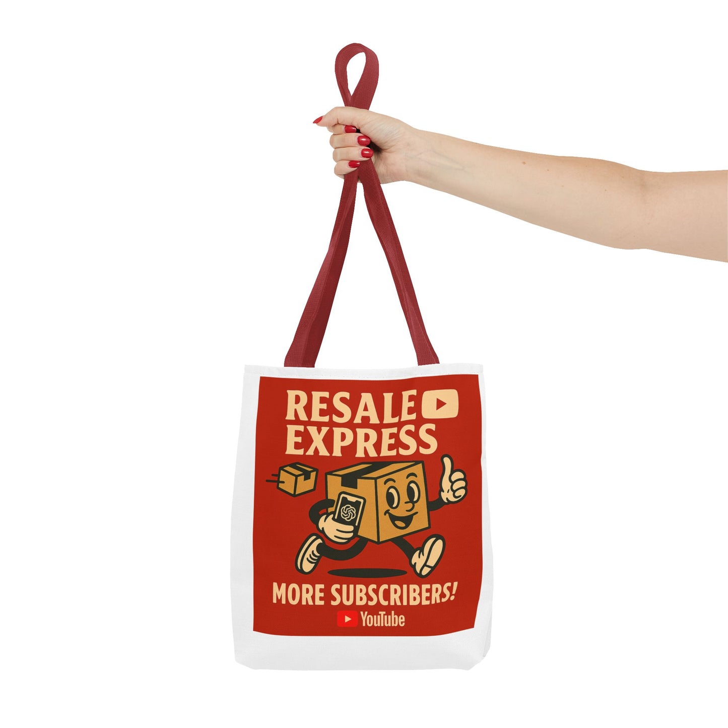 Resale Express Tote - More subscribers Red Cartoon Design