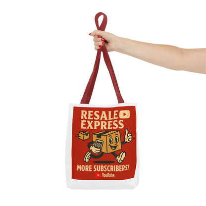 Resale Express Tote - More subscribers Red Cartoon Design