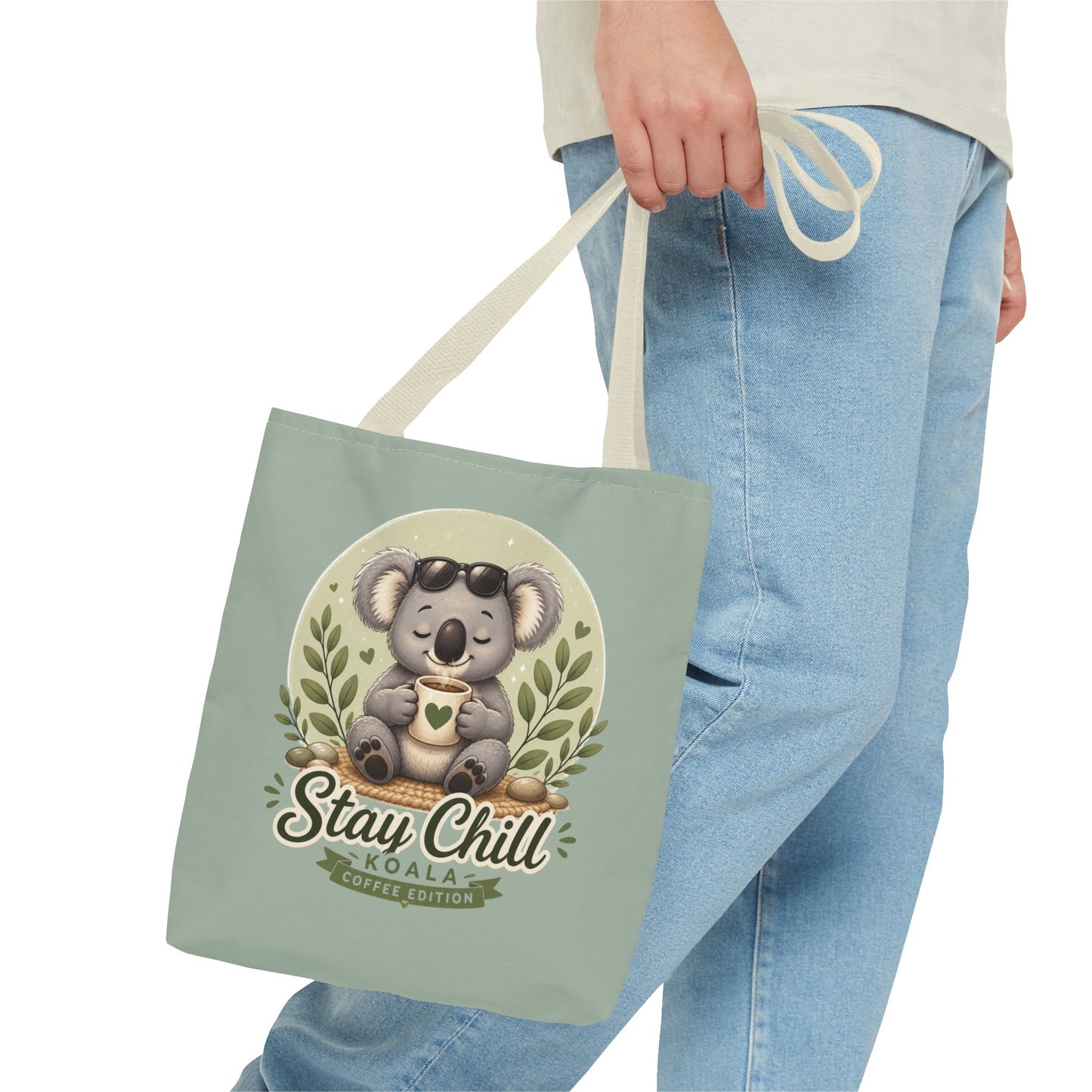 Stay Chill Koala Tote Bag | Cute Relaxing Animal AOP Tote | Eco-Friendly Canvas Tote Bag | Funny Koala Gift Idea for Animal Lovers