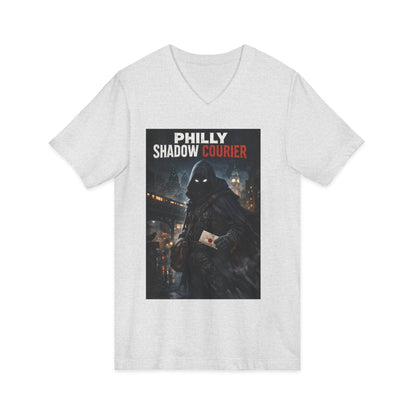 Philly Shadow Courier V‑Neck Tee – Unisex Graphic Shirt