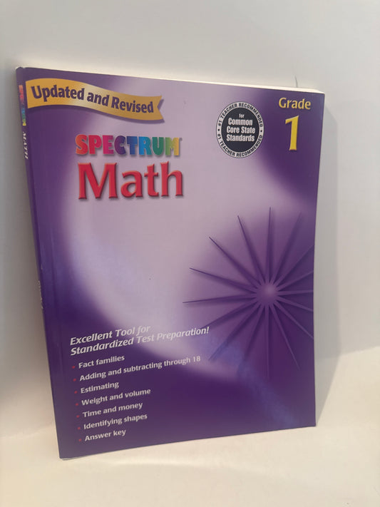 Spectrum Math Grade 1 Updated Revised – Paperback Workbook for Kids Ages 6–7, Aligned to National Standards