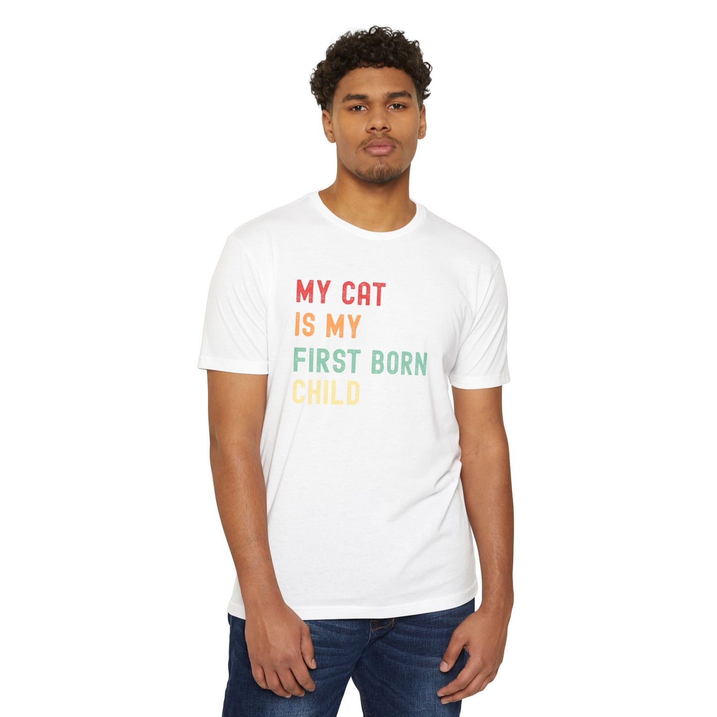 Funny Cat Lover T-Shirt – 'My Cat Is My First Born' Unisex Pet Parent Tee