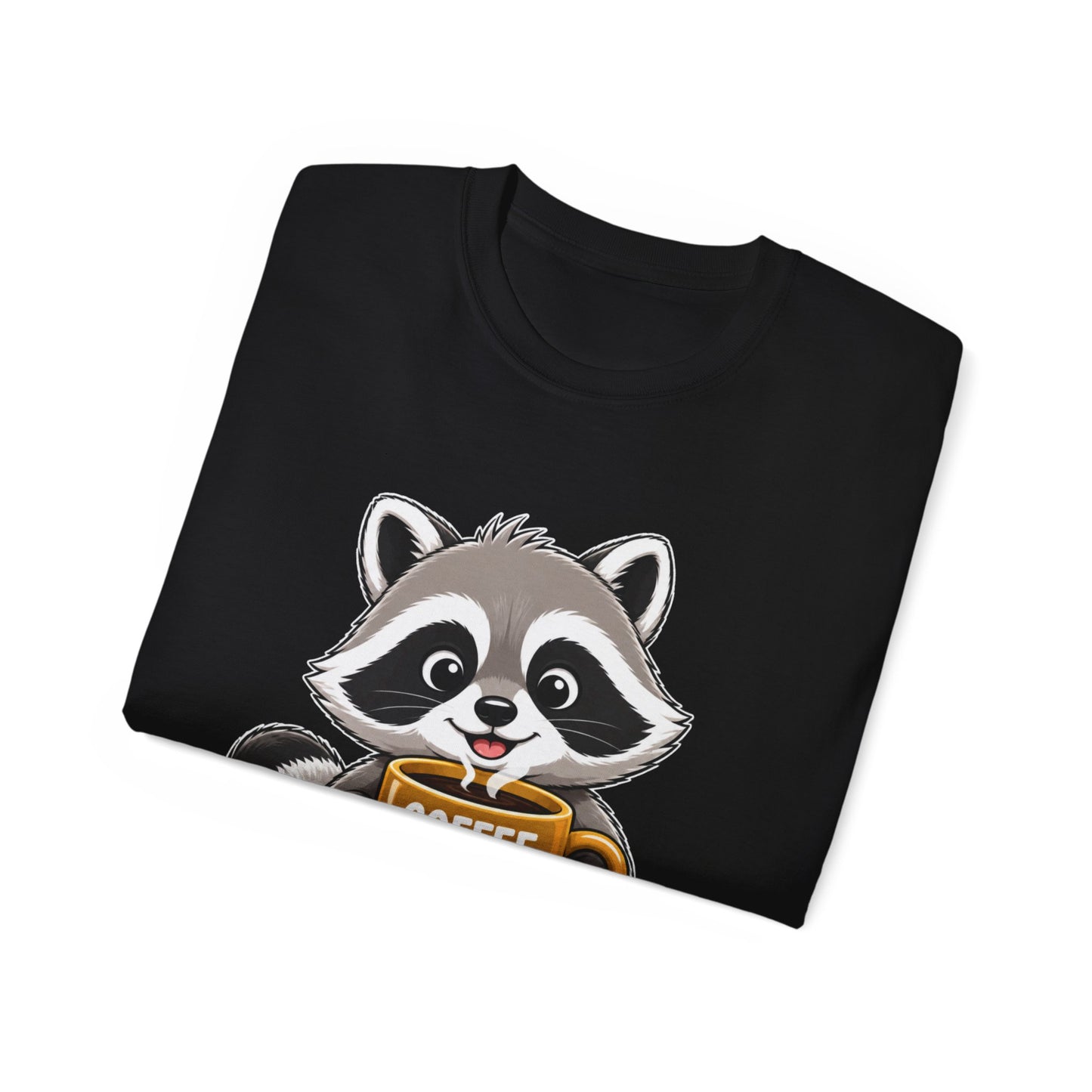 Cute Raccoon 'Coffee Makes Me Happy' Tee