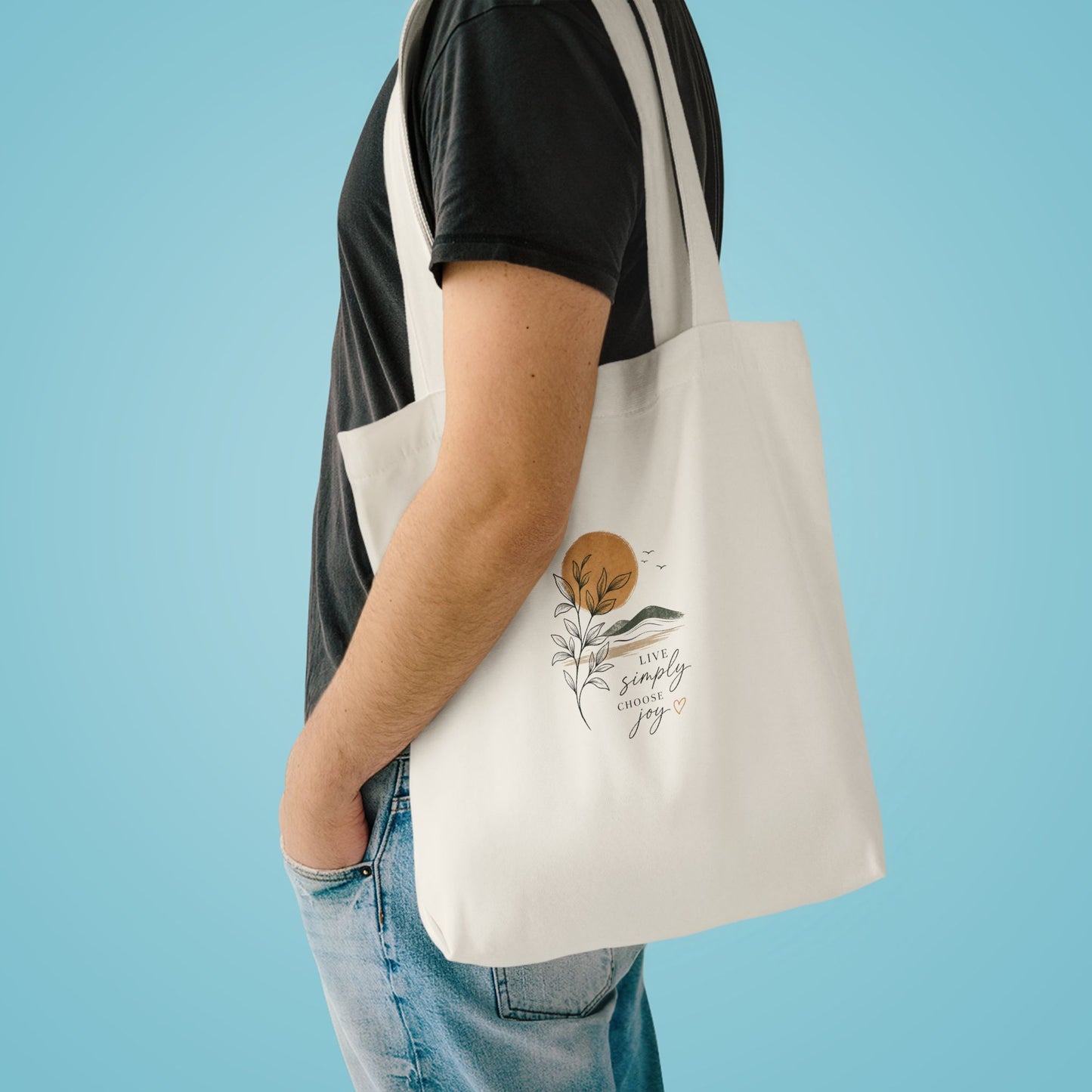 Sunset Botanical Tote Bag — 'You Are My Sunshine' Custom Cotton Tote