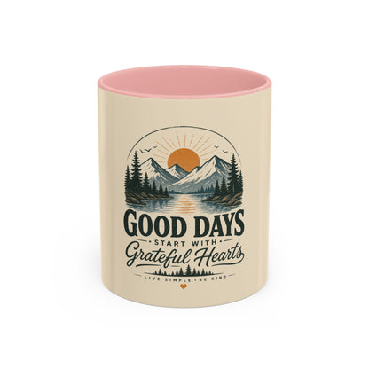 Mug - Good Days Start With Grateful Hearts Scenic Coffee Mug