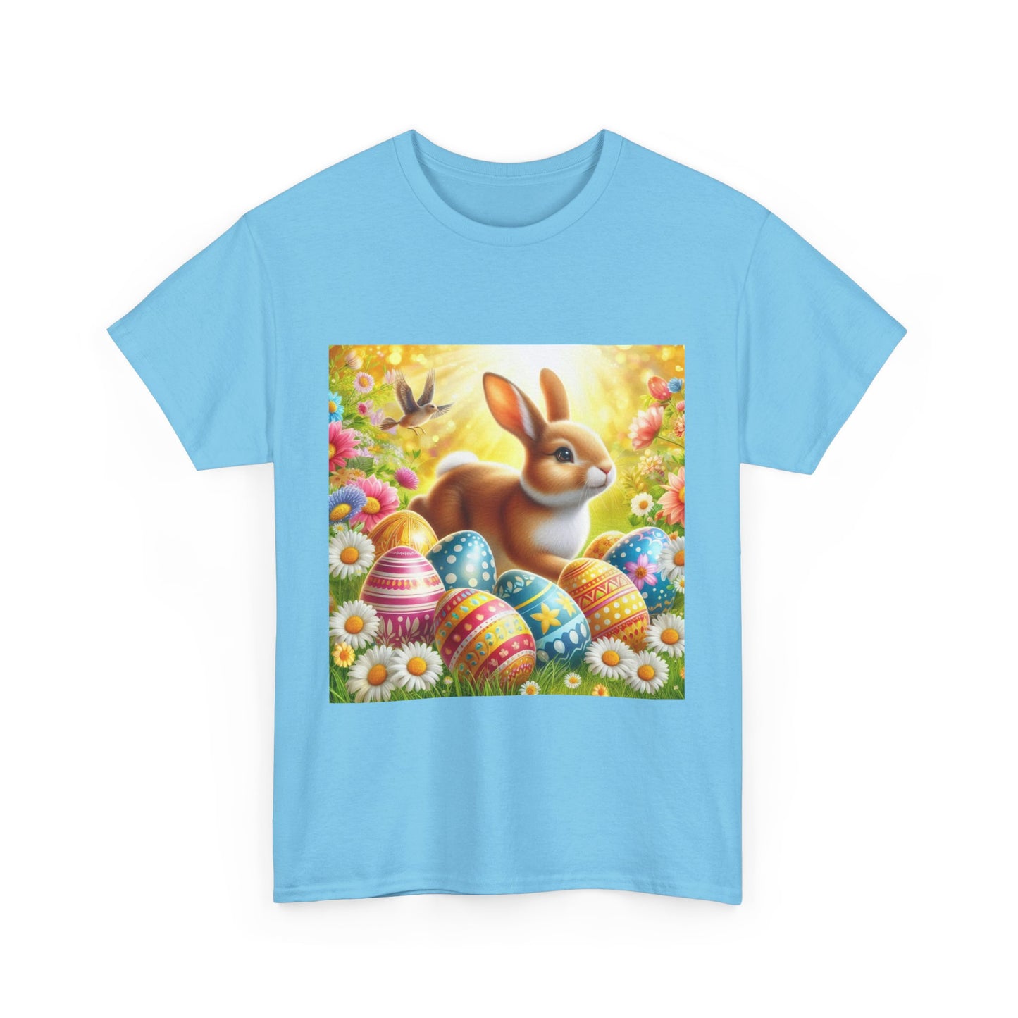 Easter Bunny Cotton Tee - Unisex Heavy Cotton Tee for Spring Celebrations