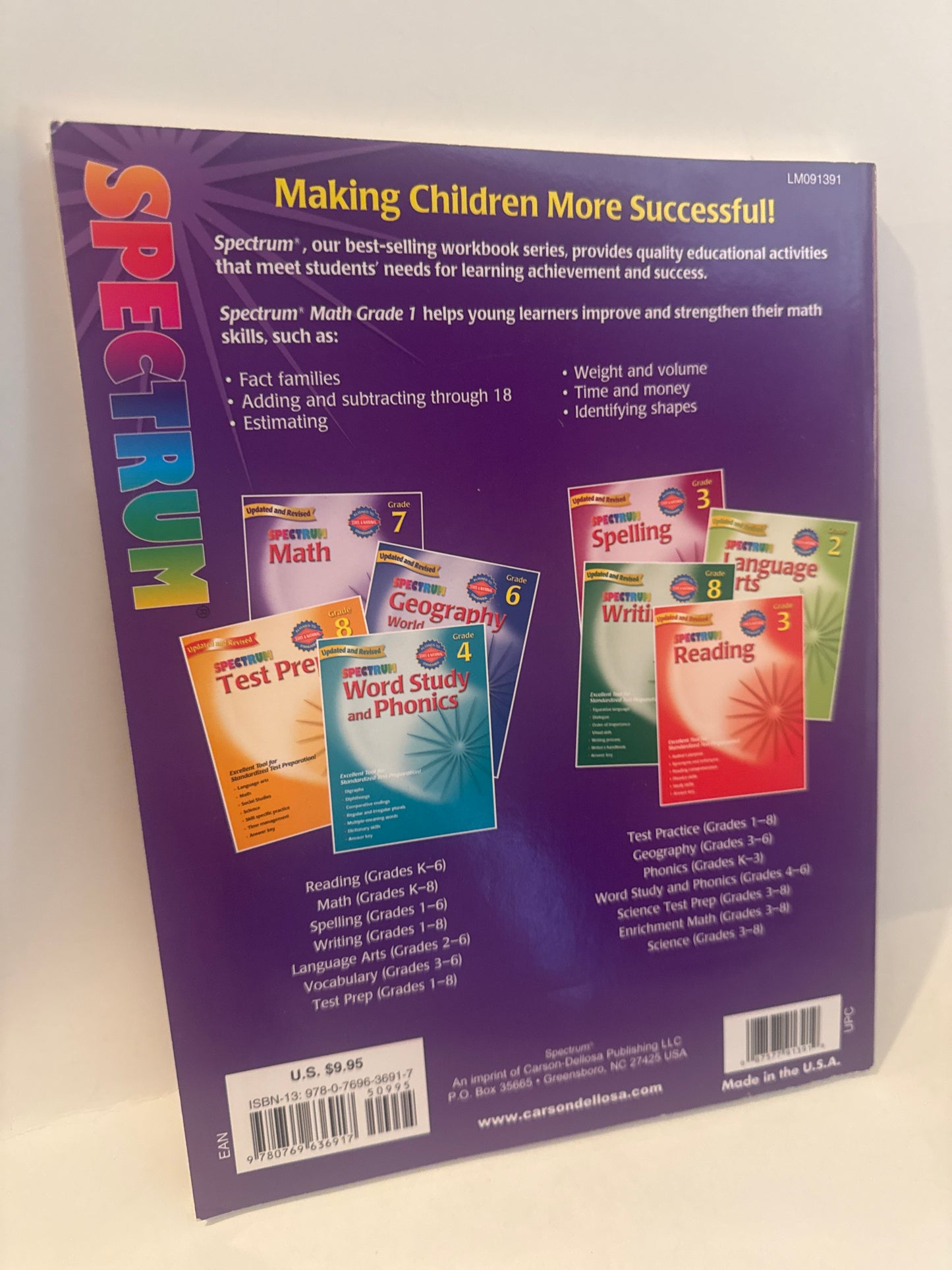 Spectrum Math Workbook Grade 1 – Updated & Revised