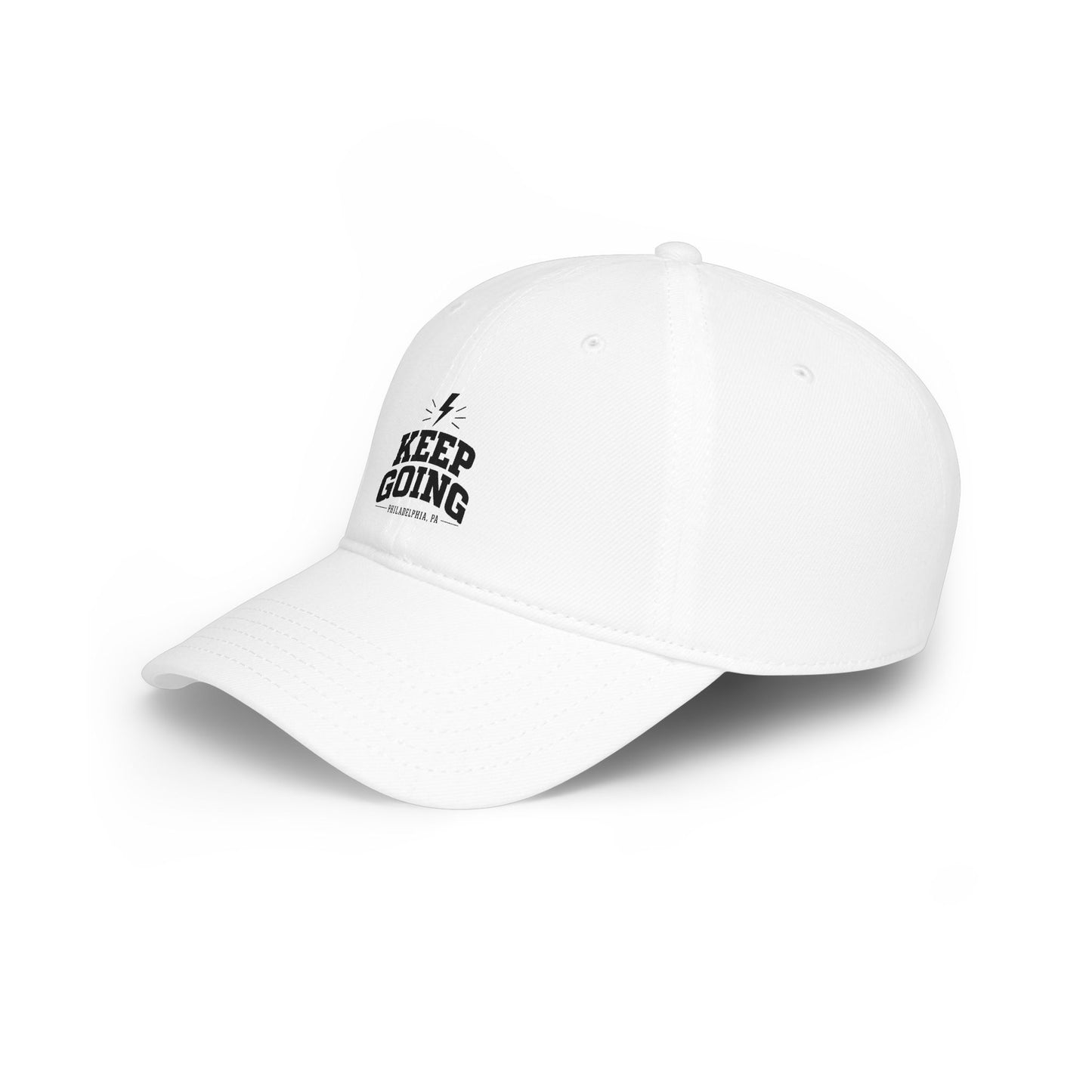 Keep Going Low Profile Baseball Cap — Motivational Embroidered Hat