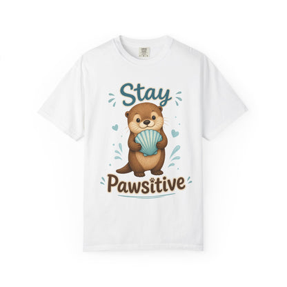 Stay Pawsitive Otter T-Shirt – Cute Animal Graphic Tee