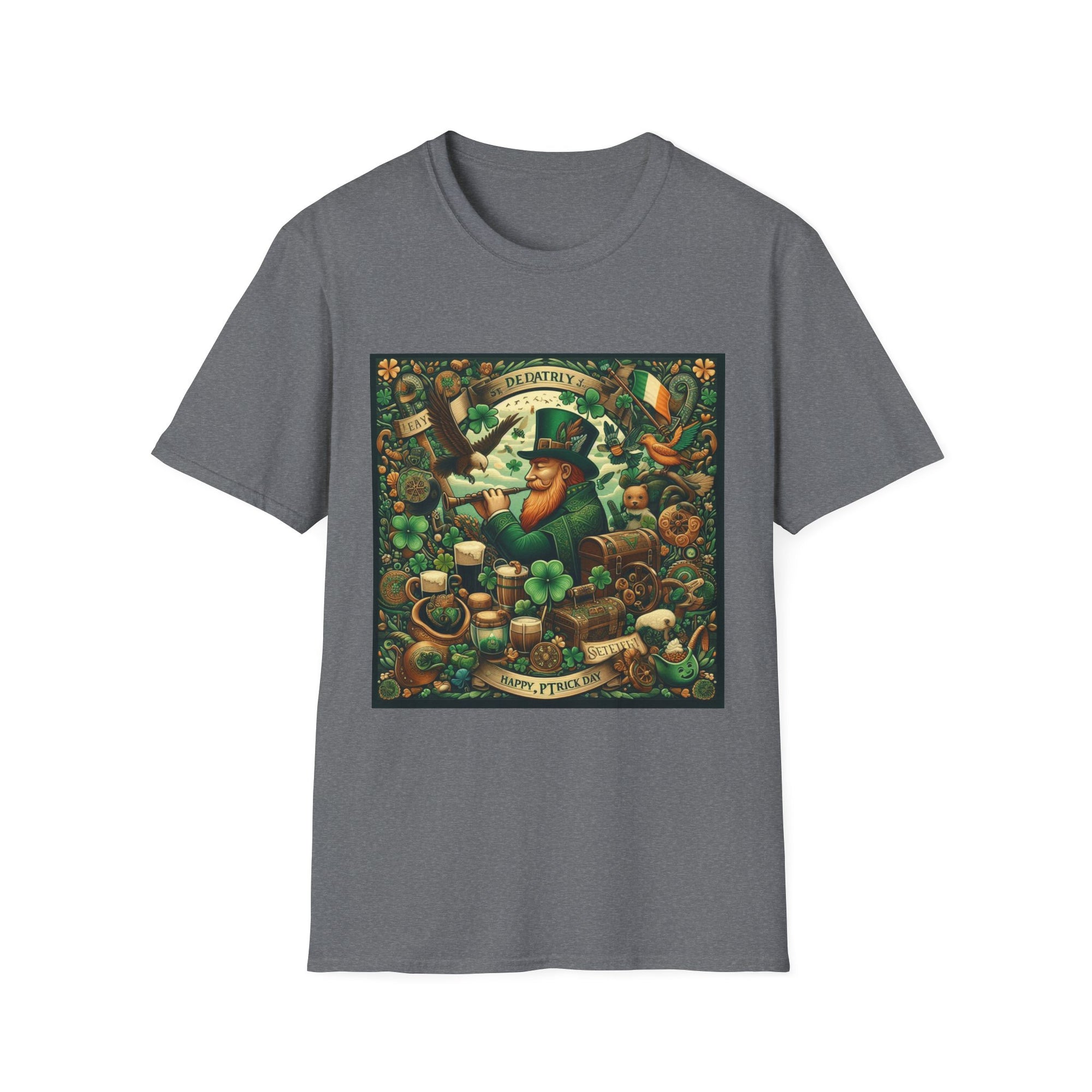 St. Patrick's Day Unisex Softstyle T-Shirt – Leprechaun Beer Fest Design