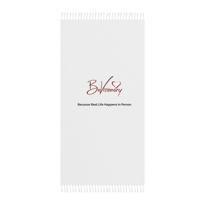 White towel with 'BeVisionary' logo and text on a white background