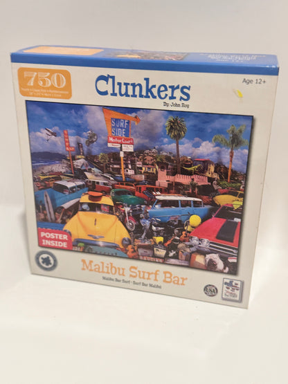 Clunkers by John Roy: Vibrant 750-Piece Malibu Surf Bar Puzzle