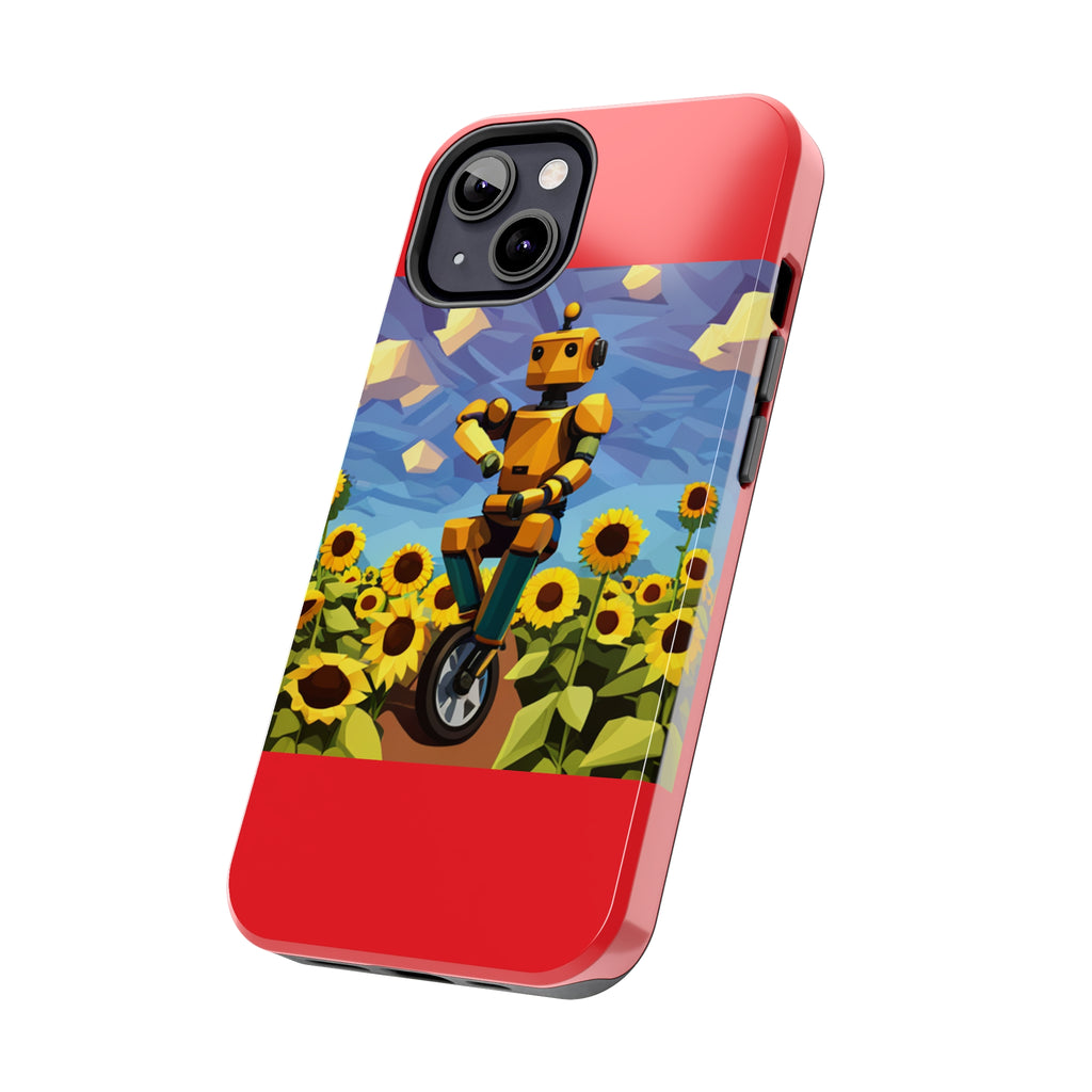 Robot with Flowers Tough Phone Case