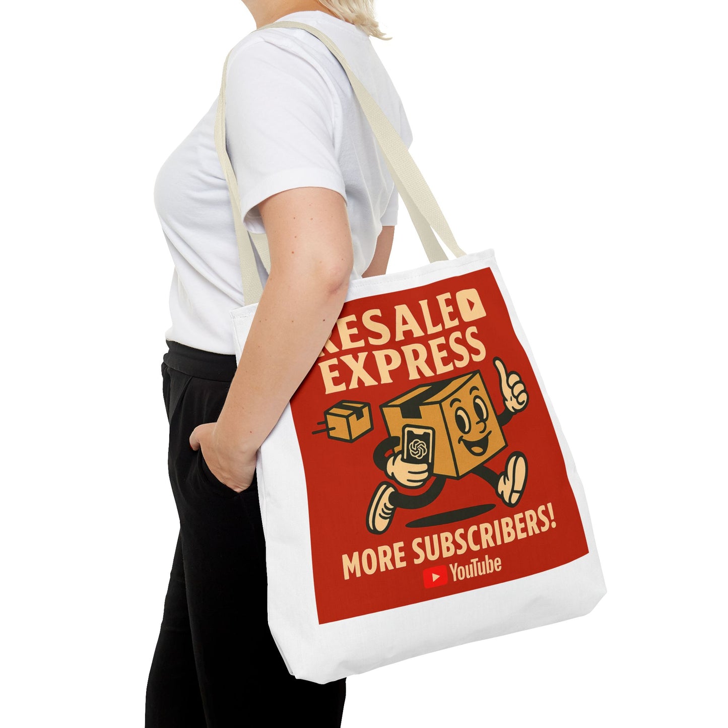 Resale Express Tote - More subscribers Red Cartoon Design