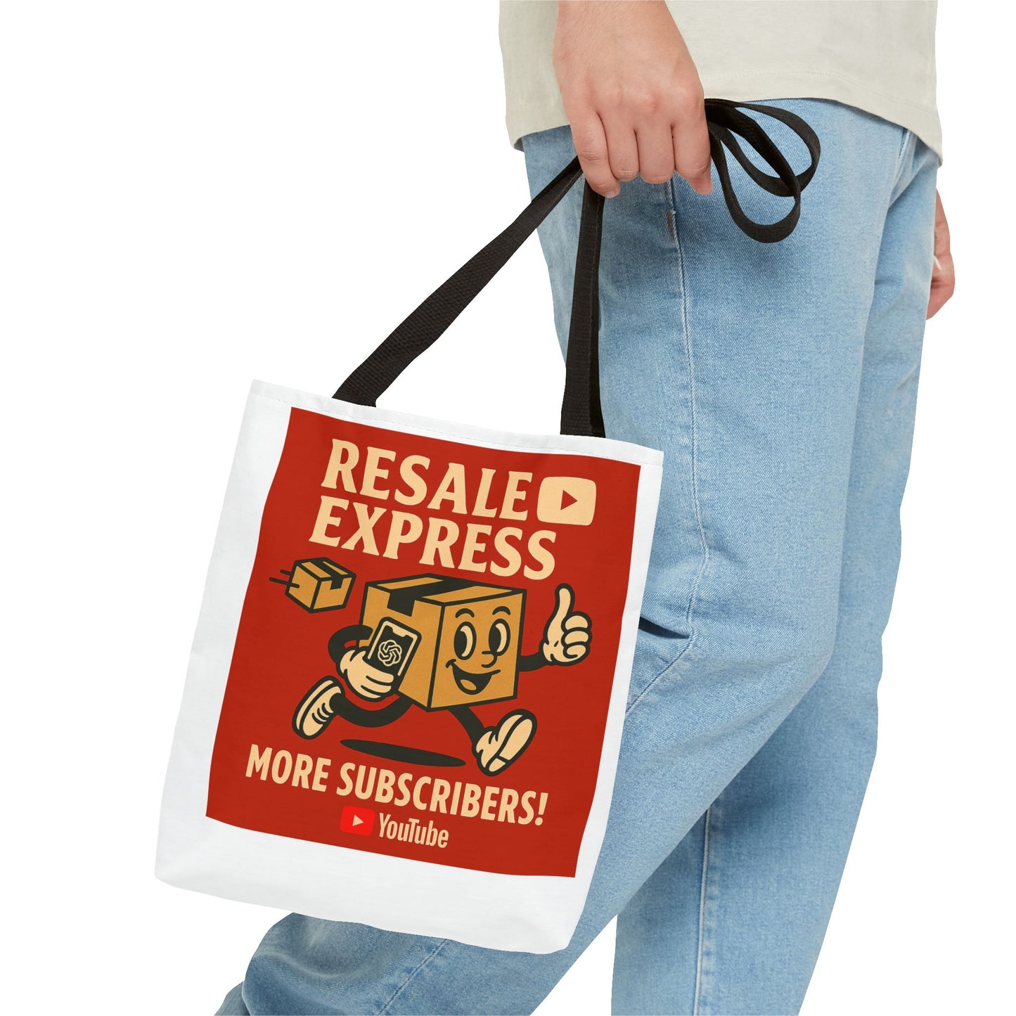 Resale Express Tote - More subscribers Red Cartoon Design