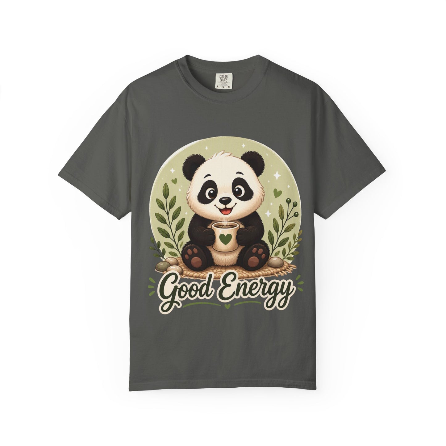 Good Energy Panda T-Shirt | Positive Vibes Cute Panda Graphic Tee for Women Men | Funny Motivational Animal Shirt | Soft Unisex Tee S–2XL