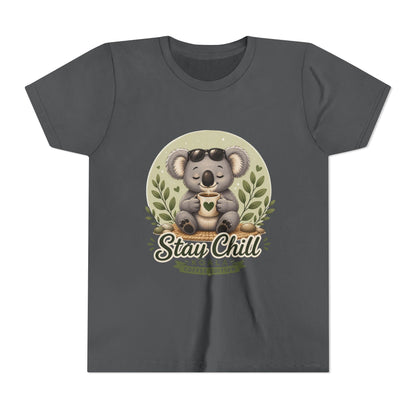 Stay Chill Koala Youth T-Shirt | Cute Kids Graphic Tee | Funny Animal Shirt for Boys Girls | Soft Children's Tee S–XL