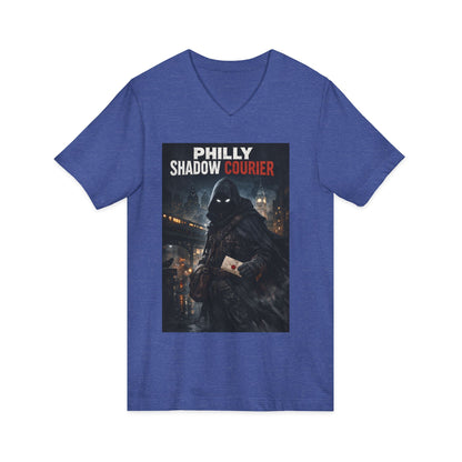 Philly Shadow Courier V‑Neck Tee – Unisex Graphic Shirt