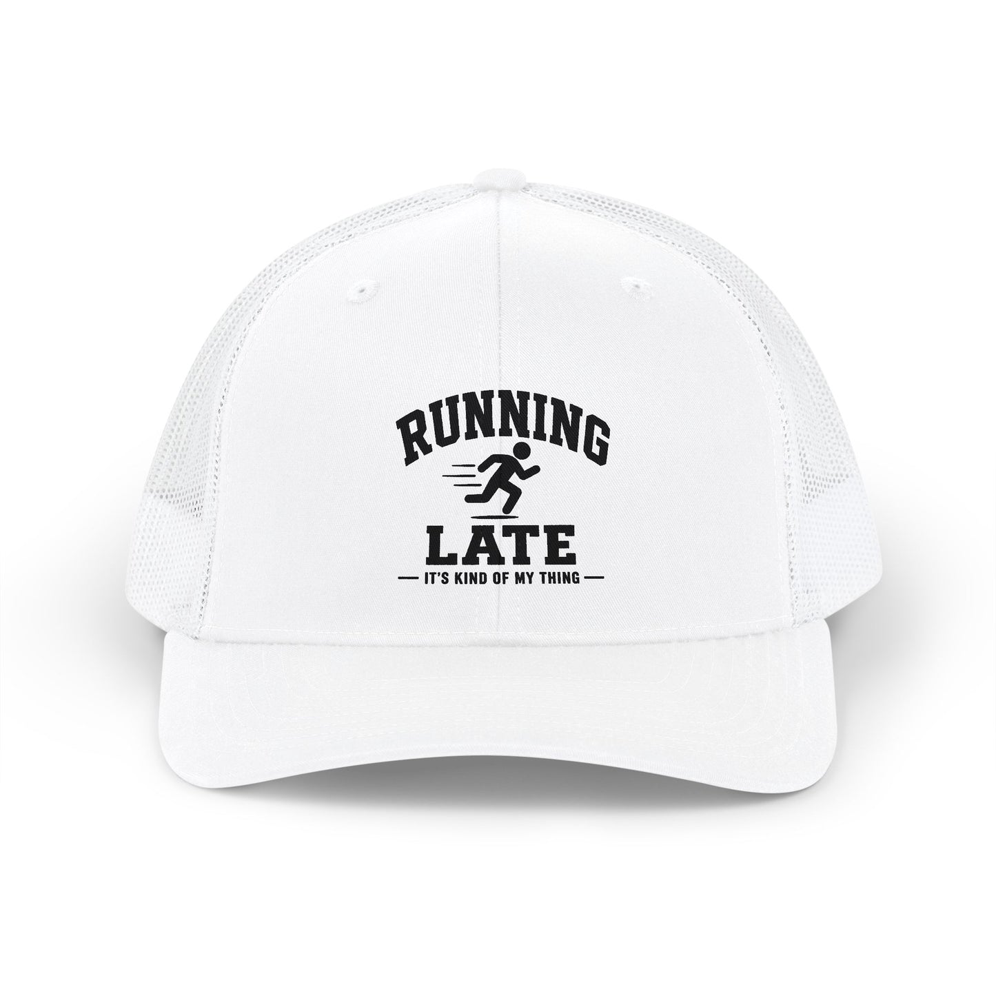 Running Late Trucker Cap – Funny Snapback Hat