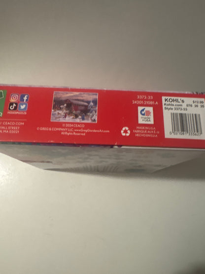 Ceaco 1000pc Christmas Puzzle – Classic Red Barn Holiday Jigsaw