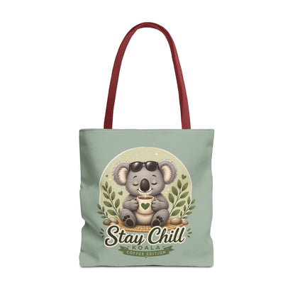 Stay Chill Koala Tote Bag | Cute Relaxing Animal AOP Tote | Eco-Friendly Canvas Tote Bag | Funny Koala Gift Idea for Animal Lovers