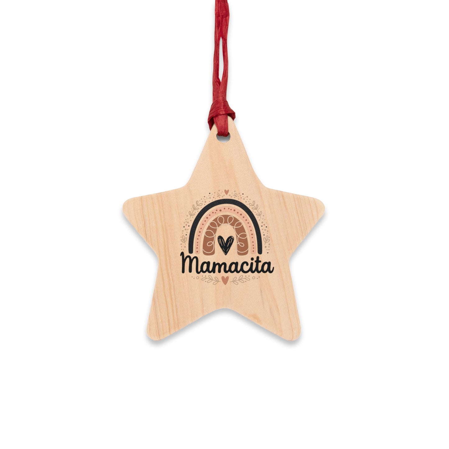Mamacita Wooden Ornament | Rustic Rainbow Mom Gift
