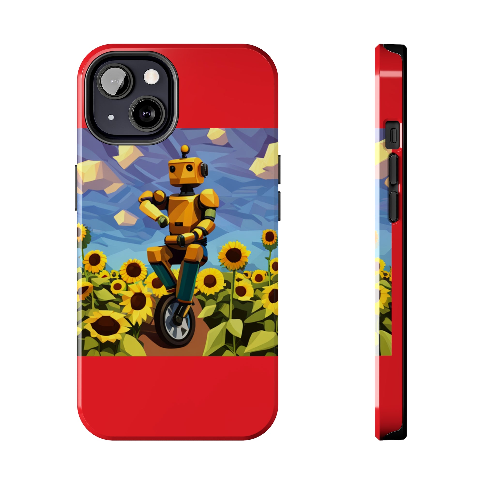 Robot with Flowers Tough Phone Case