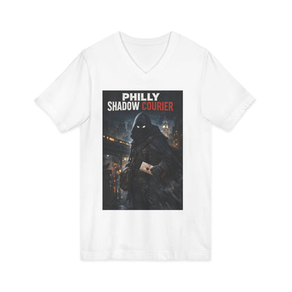 Philly Shadow Courier V‑Neck Tee – Unisex Graphic Shirt