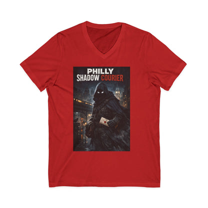 Philly Shadow Courier V‑Neck Tee – Unisex Graphic Shirt
