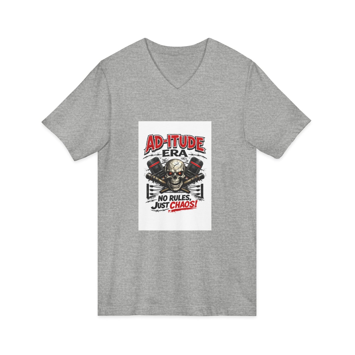 Ad‑itude Era Wrestling Tee – No Rules Just Chaos V‑Neck