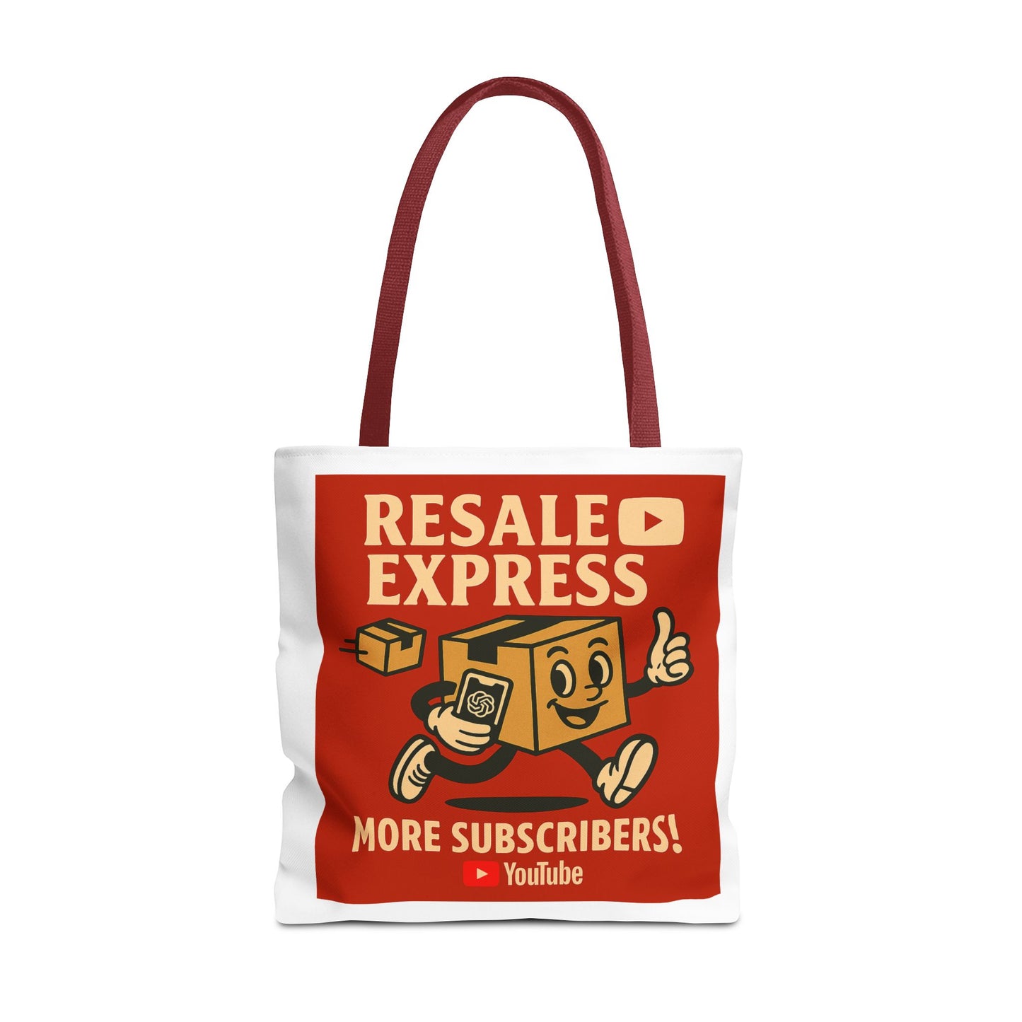 Resale Express Tote - More subscribers Red Cartoon Design