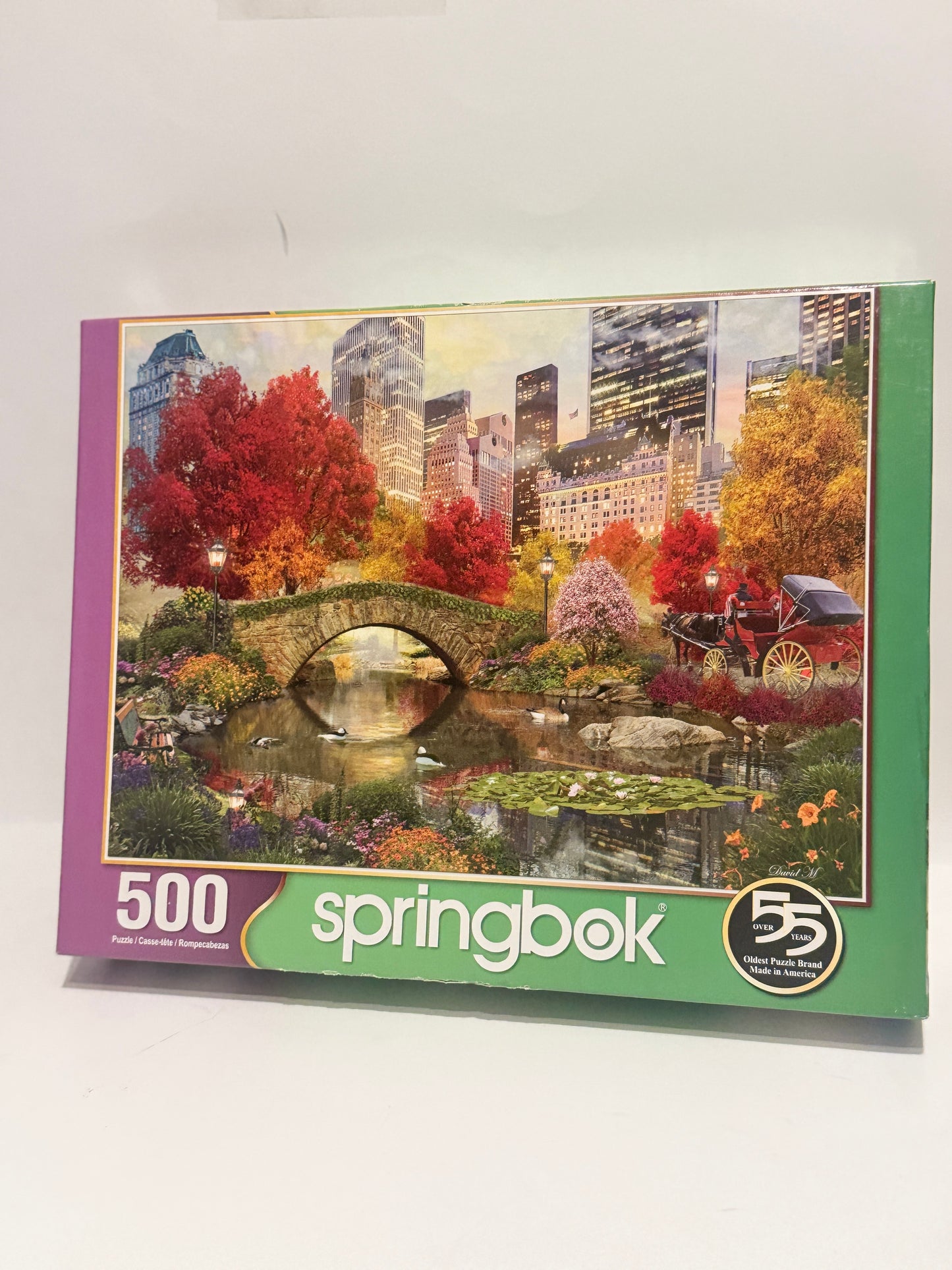 500 Piece Autumn Bridge Jigsaw Puzzle - Scenic Central Park