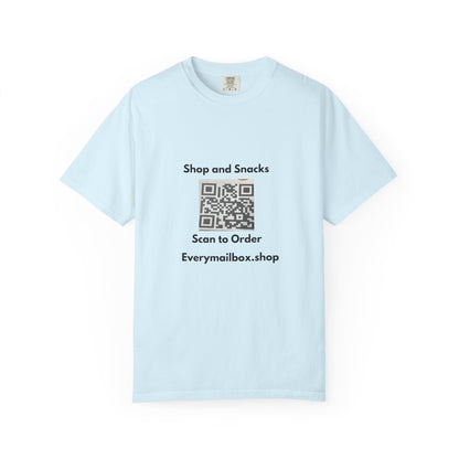 QR Code Promo T-Shirt — "Shop and Snacks" Scan to Order Tee
