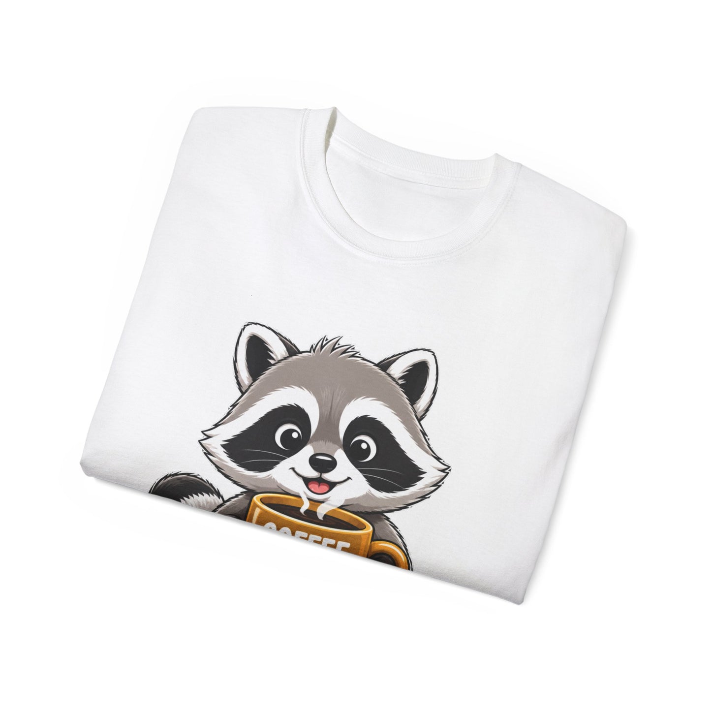 Cute Raccoon 'Coffee Makes Me Happy' Tee