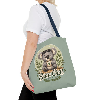 Stay Chill Koala Tote Bag | Cute Relaxing Animal AOP Tote | Eco-Friendly Canvas Tote Bag | Funny Koala Gift Idea for Animal Lovers