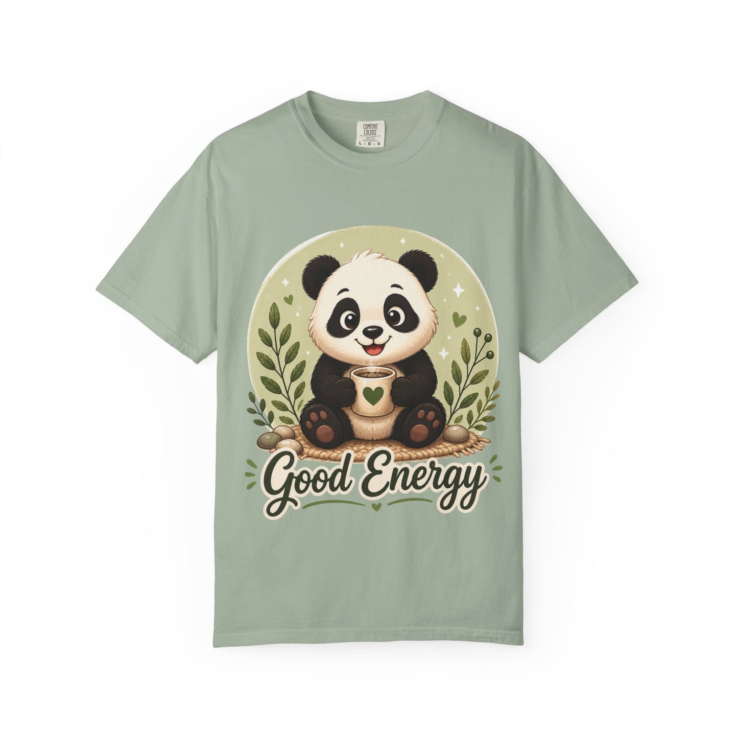 Good Energy Panda T-Shirt | Positive Vibes Cute Panda Graphic Tee for Women Men | Funny Motivational Animal Shirt | Soft Unisex Tee S–2XL