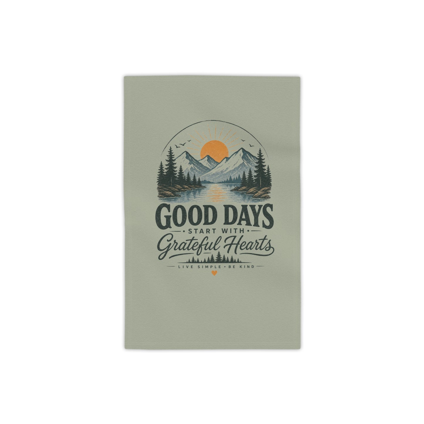 Good Days Grateful Hearts Beach Towel | Mountain Sunrise Print