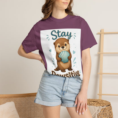 Stay Pawsitive Otter T-Shirt – Cute Animal Graphic Tee
