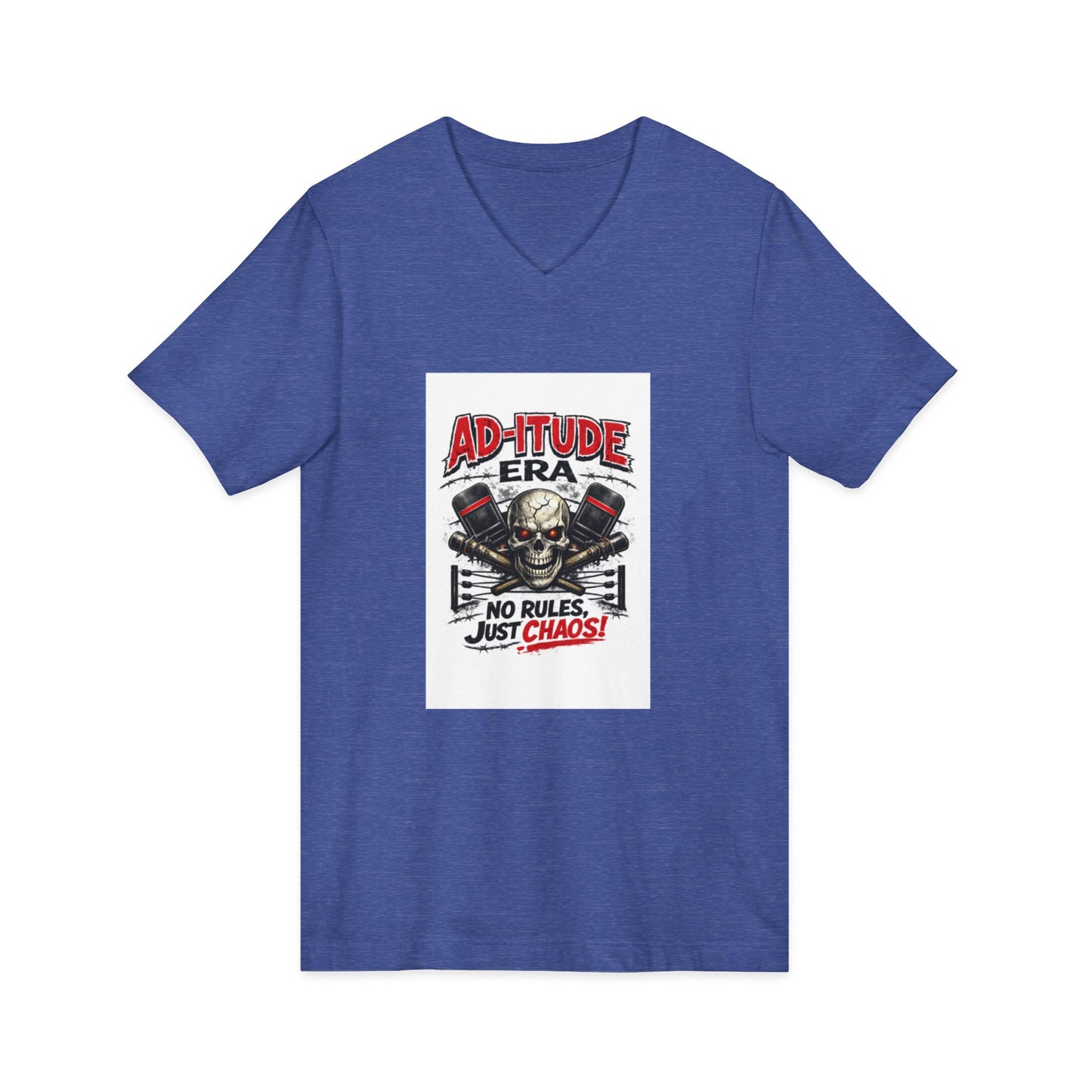 Ad‑itude Era Wrestling Tee – No Rules Just Chaos V‑Neck