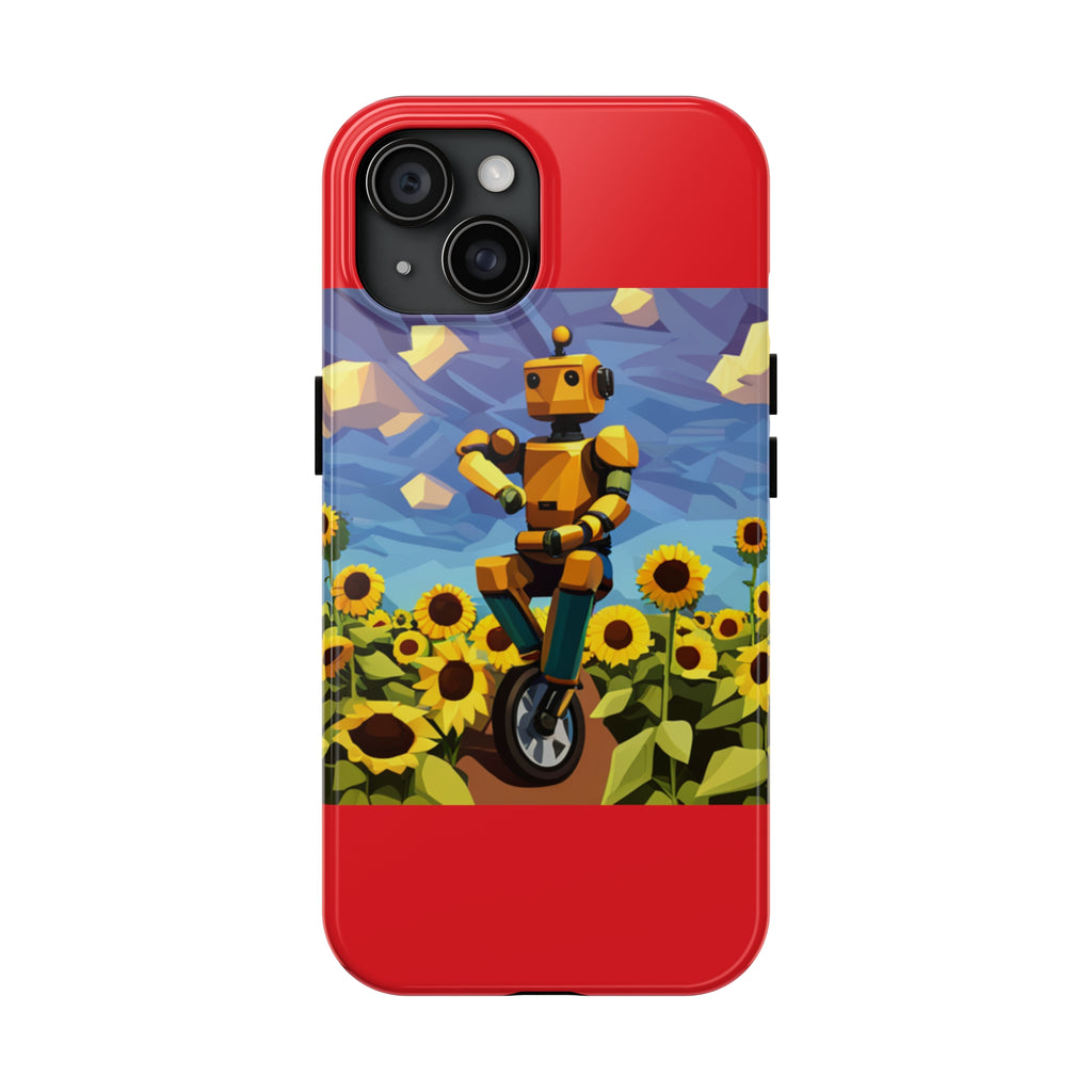 Robot with Flowers Tough Phone Case