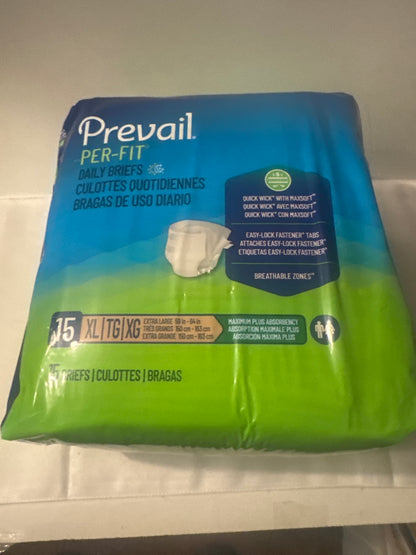 Prevail Per-Fit Daily Briefs XL | 15 Count | Maximum Plus Absorbency