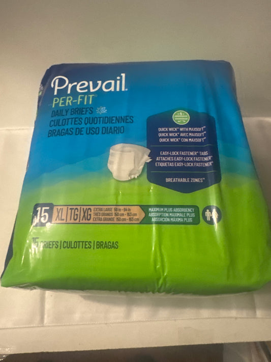 Prevail Per-Fit Daily Briefs XL | 15 Count | Maximum Plus Absorbency
