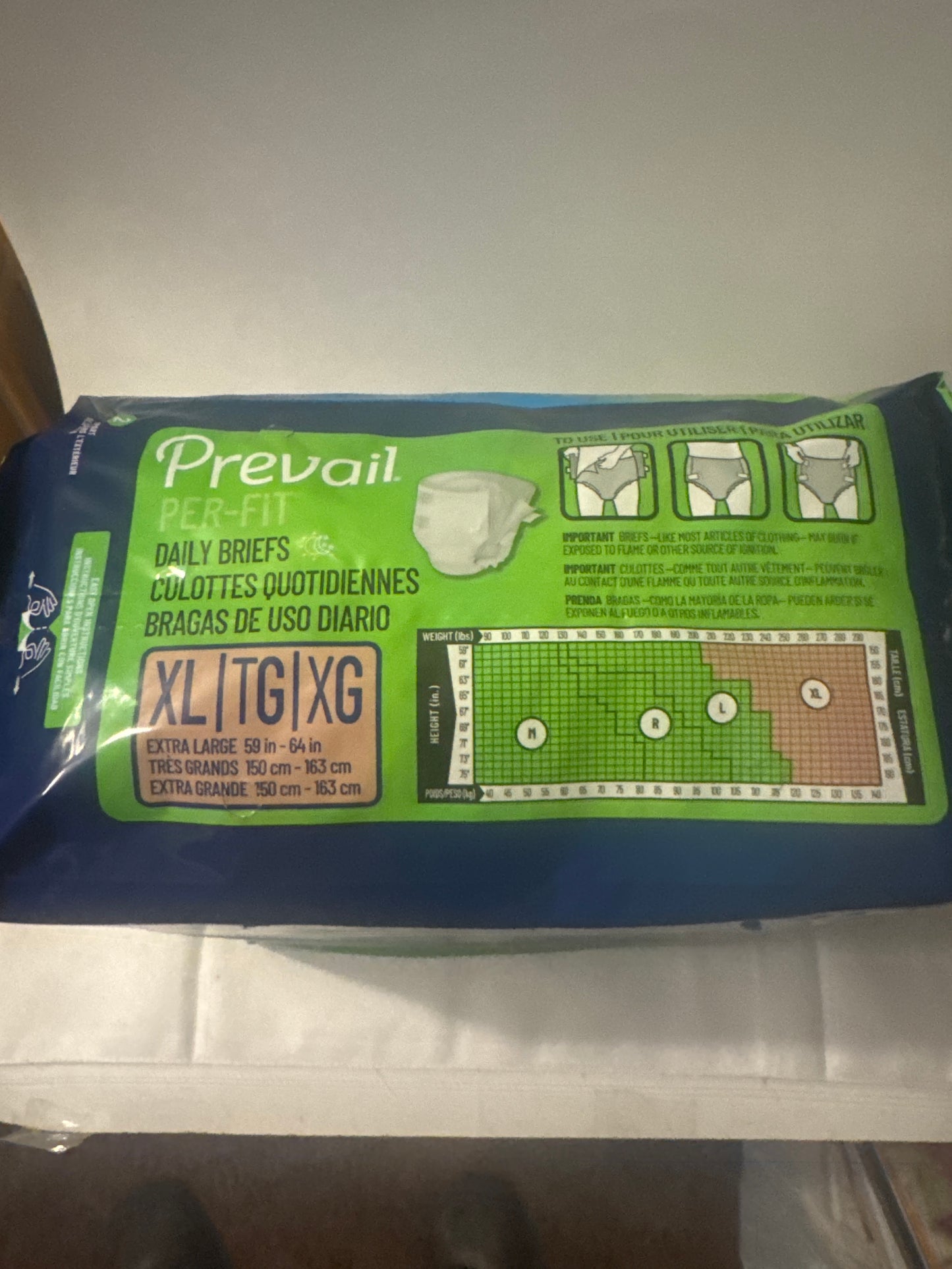 Prevail Per-Fit Daily Briefs XL | 15 Count | Maximum Plus Absorbency