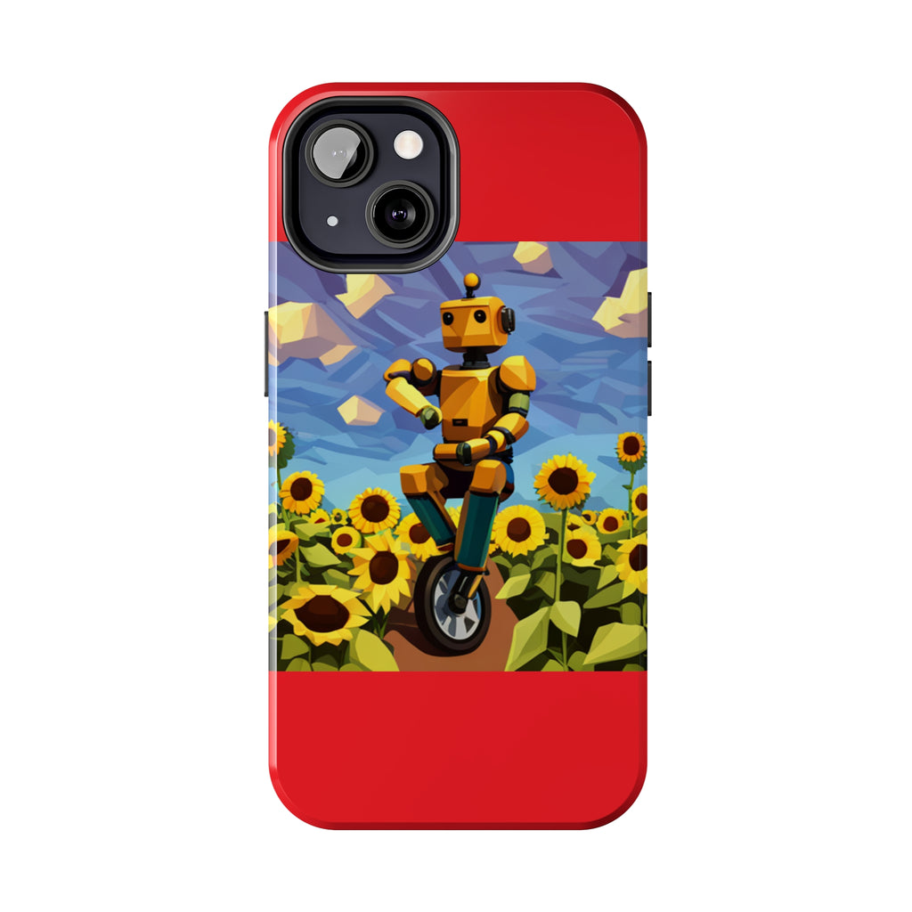 Robot with Flowers Tough Phone Case