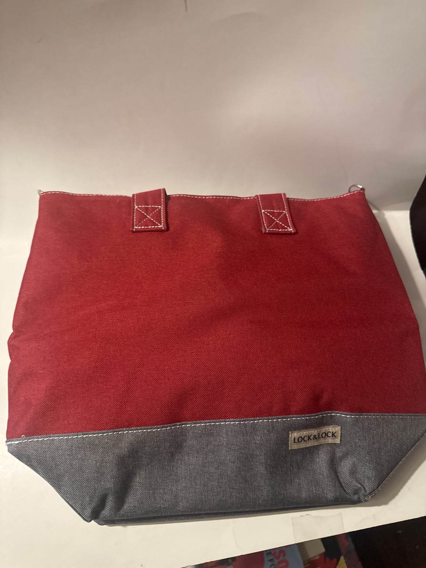 Lock & Lock Red Insulated Lunch Tote Bag with Sturdy Handles